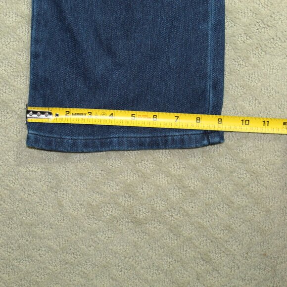 Belle By Kim Gravel Pull on Straight Women's Size 12 Dark Wash Blue Denim jeans - Picture 4 of 6